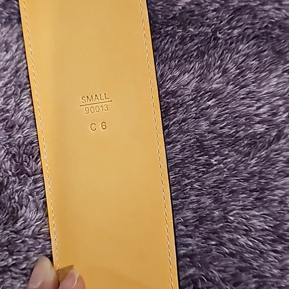 NWT Coach black signature inset belt brass size Small - Picture 5 of 10